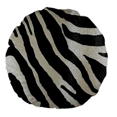 Zebra 2 Print Large 18  Premium Flano Round Cushions by NSGLOBALDESIGNS2