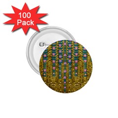 Gold Jungle And Paradise Liana Flowers 1 75  Buttons (100 Pack)  by pepitasart