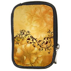 Wonderful Vintage Design With Floral Elements Compact Camera Leather Case