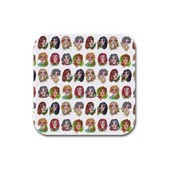 All The Pretty Ladies Rubber Square Coaster (4 Pack)  by ArtByAng