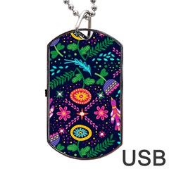 Colorful Pattern Dog Tag Usb Flash (two Sides) by Hansue