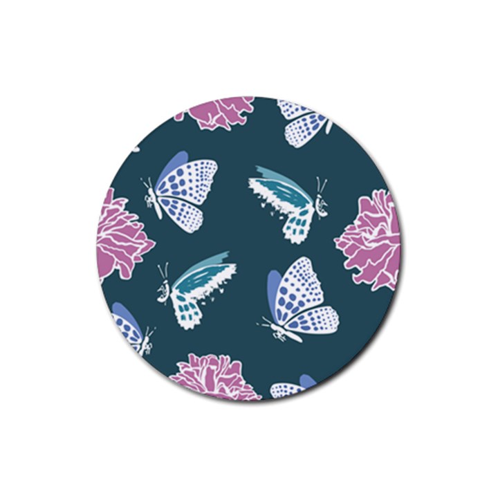 Butterfly  Rubber Coaster (Round) 