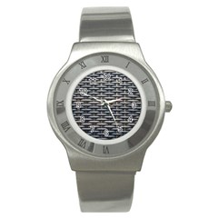 Desktop Pattern Abstract Fabric Stainless Steel Watch by Nexatart