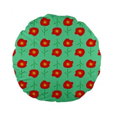 Flowers Pattern Ornament Template Standard 15  Premium Flano Round Cushions by Nexatart