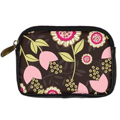 Flowers Wallpaper Floral Decoration Digital Camera Leather Case by Sapixe