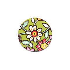 Flowers Fabrics Floral Design Golf Ball Marker by Sapixe