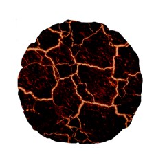 Lava Cracked Background Fire Standard 15  Premium Round Cushions by Sapixe