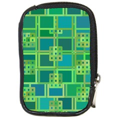 Green Abstract Geometric Compact Camera Leather Case
