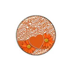 Flower Floral Heart Background Hat Clip Ball Marker by Sapixe