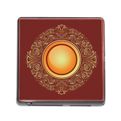 Badge Gilding Sun Red Oriental Memory Card Reader (square 5 Slot) by Sapixe
