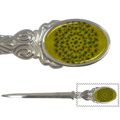 Flower Wreath In The Green Soft Yellow Nature Letter Opener by pepitasart