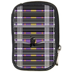 Playing With Plaid Kitten (purple) Halloween Pattern Compact Camera Leather Case
