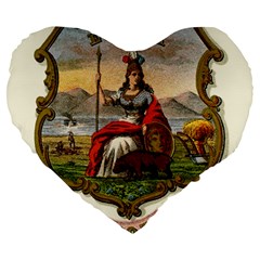 Historical Coat Of Arms Of California Large 19  Premium Flano Heart Shape Cushions by abbeyz71