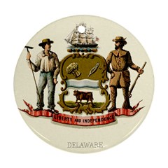Historical Coat Of Arms Of Delaware Round Ornament (two Sides) by abbeyz71