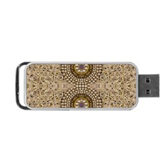 Moon Shine Over The Wood In The Night Of Glimmering Pearl Stars Portable Usb Flash (two Sides) by pepitasart