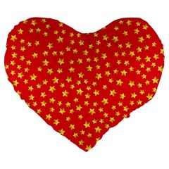 Pattern Stars Multi Color Large 19  Premium Heart Shape Cushions by Sapixe