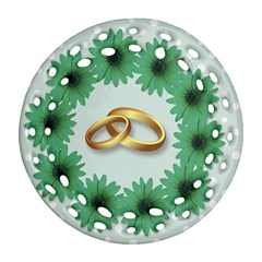 Rings Heart Love Wedding Before Round Filigree Ornament (two Sides)