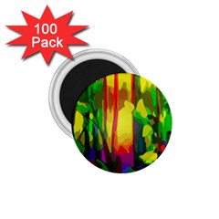 Abstract Vibrant Colour Botany 1 75  Magnets (100 Pack) 