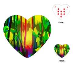 Abstract Vibrant Colour Botany Playing Cards (heart)