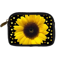 Flowers Hearts Heart Digital Camera Leather Case by Sapixe