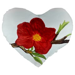 Deep Plumb Blossom Large 19  Premium Flano Heart Shape Cushions by lwdstudio