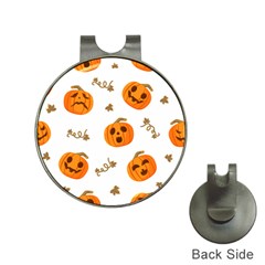 Funny Spooky Halloween Pumpkins Pattern White Orange Hat Clips With Golf Markers