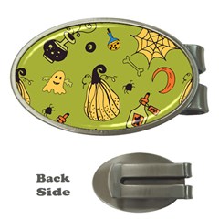 Funny Scary Spooky Halloween Party Design Money Clips (oval)  by HalloweenParty