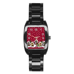 Winter Idyll Stainless Steel Barrel Watch by Valentinaart