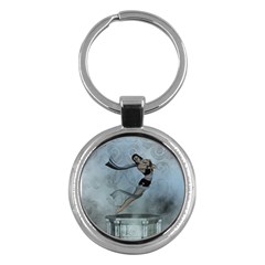 Wonderful  Fairy, Blue Colors Key Chains (round)  by FantasyWorld7