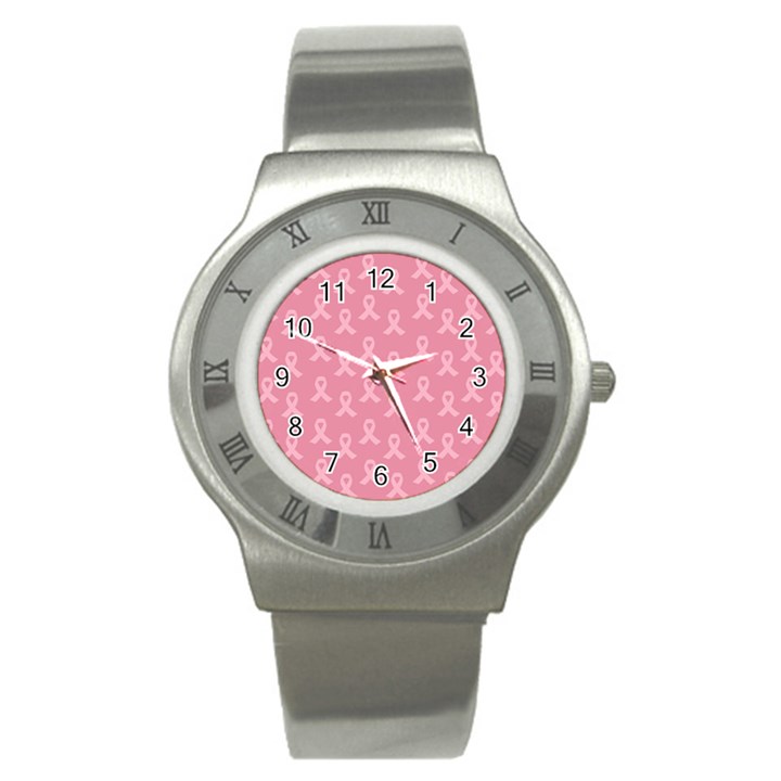 Pink Ribbon - breast cancer awareness month Stainless Steel Watch