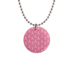 Pink Ribbon - Breast Cancer Awareness Month 1  Button Necklace by Valentinaart