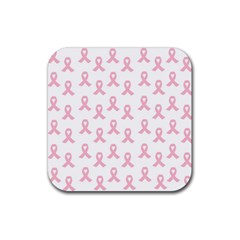 Pink Ribbon - Breast Cancer Awareness Month Rubber Coaster (square)  by Valentinaart