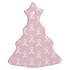 Pink Ribbon - Breast Cancer Awareness Month Christmas Tree Ornament (two Sides) by Valentinaart