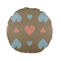 Hearts Heart Love Romantic Brown Standard 15  Premium Round Cushions by Sapixe