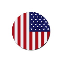 Us Flag Stars And Stripes Maga Rubber Round Coaster (4 Pack)  by snek
