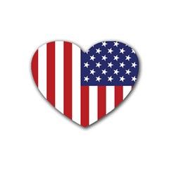 Us Flag Stars And Stripes Maga Rubber Coaster (heart)  by snek