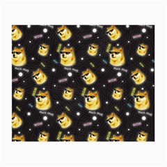 Doge Much Thug Wow Pattern Funny Kekistan Meme Dog Black Background Small Glasses Cloth by snek