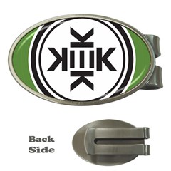 Official Logo Kekistan Circle Green And Black Money Clips (oval)  by snek