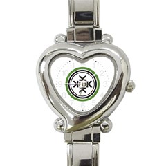 Official Logo Kekistan Circle Green And Black Heart Italian Charm Watch by snek