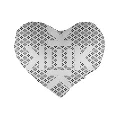 Logo Kek Pattern Black And White Kekistan Standard 16  Premium Flano Heart Shape Cushions by snek