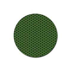 Logo Kek Pattern Black And Kekistan Green Background Rubber Coaster (round) by snek