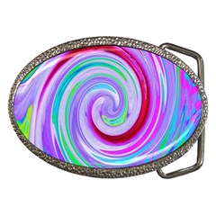 Groovy Abstract Red Swirl On Purple And Pink Belt Buckles by myrubiogarden