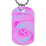 Perfect Hot Pink And Light Blue Rose Detail Dog Tag (One Side)