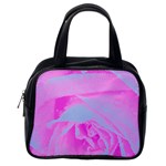 Perfect Hot Pink And Light Blue Rose Detail Classic Handbag (One Side)