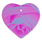 Perfect Hot Pink And Light Blue Rose Detail Ornament (Heart)