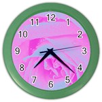 Perfect Hot Pink And Light Blue Rose Detail Color Wall Clock