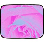 Perfect Hot Pink And Light Blue Rose Detail Fleece Blanket (Mini)