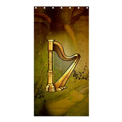 Wonderful Golden Harp On Vintage Background Shower Curtain 36  X 72  (stall)  by FantasyWorld7