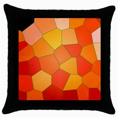 Background Pattern Orange Mosaic Throw Pillow Case (black)
