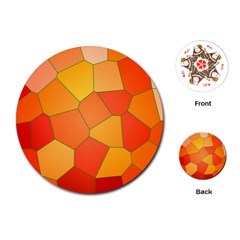 Background Pattern Orange Mosaic Playing Cards (round)